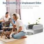 Enclosed Stainless Steel Cat Litter Box with Lid Extra Large Litter Box for Big Cats XL Metal Litter Pan Tray with High Wall Sides Enclosure, Non-Sticky, Anti-Leakage, Easy Cleaning - Image 7