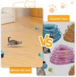 Automatic cat Chasing Toys, Interactive cat Toys for Indoor Cats, Imitate The Sound of mice for Bored Cats to Play, Chase, Run and Exercise, Automatic/Remote Control cat Treadmill (Blue) - Image 3