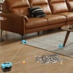 Automatic cat Chasing Toys, Interactive cat Toys for Indoor Cats, Imitate The Sound of mice for Bored Cats to Play, Chase, Run and Exercise, Automatic/Remote Control cat Treadmill (Blue) - Image 9