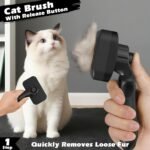 Comotech 4PCS Cat Grooming Kit | Cat Brush with Release Button | Cat Nail Clipper with Nail File | Dog&Cat Hair/Grooming/Massage/Bath Brush for Long or Short Haired Cats&Dogs - Premium Cat Supplies - Image 4