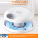 Automatic Cat Feeder for Wet Food, 6 Meals Cat Food Dispenser with 2 Ice Packs, Programmable Timer, Rechargeable Cordless Auto Pet Feeder for Cats Small Dogs (BPA-Free ABS Food Tray) - Image 4