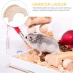 Toyvian Hamster Climbing Ladder Hideout Wooden Loft Platform Cage with C-Shaped Arch Natural Small Animal - Image 9