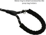 6FT Strong Heavy Duty Dog Leash with Padded Handle, Highly Reflective Nylon Threads and Carabiner Hook for Small, Medium & Large Dogs - 6 ft Long 1/2 inch Diameter (Black) - Image 4