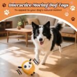 Interactive Moving Dog Toys, [2025 Upgraded] Jumping Squeaky Moving Dog Ball, Rechargeable Plush Chew Toys for Small/Medium/Large Dogs to Keep Them Busy (Orange) - Image 3