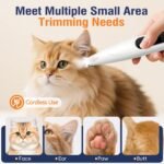 Dog Paw Trimmer with LED Light, Paw Trimmer for Dogs 0.8inch/20mm Wide Blade, Pet Hair Grooming Kit with Dog Nail Clipper, Cordless Electric Pet Paw Grooming Clippers for Paws, Ears, Face, Rump - Image 4