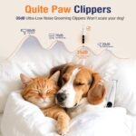 Dog Paw Trimmer with LED Light, Paw Trimmer for Dogs 0.8inch/20mm Wide Blade, Pet Hair Grooming Kit with Dog Nail Clipper, Cordless Electric Pet Paw Grooming Clippers for Paws, Ears, Face, Rump - Image 5