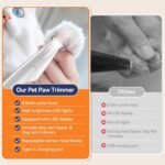 Dog Paw Trimmer with LED Light, Paw Trimmer for Dogs 0.8inch/20mm Wide Blade, Pet Hair Grooming Kit with Dog Nail Clipper, Cordless Electric Pet Paw Grooming Clippers for Paws, Ears, Face, Rump - Image 7