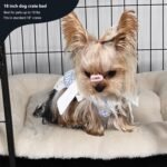 Dog Crate Bed Washable Dog Beds for XX-Small Dogs Deluxe Thick Flannel Fluffy Comfy Kennel Pad Anti-Slip & Anti-Scratch Pet Sleeping Mat, 18 x 12 Inch, Beige - Image 3