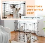 PAWZ Road Pet Playpen, Metal Yard Fence with Door, 34pcs DIY Cage House Portable Indoor with Black Resin Panels for Small Animals Puppies, Kitties, Rabbits - Image 5