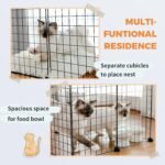 PAWZ Road Pet Playpen, Metal Yard Fence with Door, 34pcs DIY Cage House Portable Indoor with Black Resin Panels for Small Animals Puppies, Kitties, Rabbits - Image 6