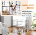 PAWZ Road Pet Playpen, Metal Yard Fence with Door, 34pcs DIY Cage House Portable Indoor with Black Resin Panels for Small Animals Puppies, Kitties, Rabbits - Image 7