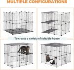 PAWZ Road Pet Playpen, Metal Yard Fence with Door, 34pcs DIY Cage House Portable Indoor with Black Resin Panels for Small Animals Puppies, Kitties, Rabbits - Image 8