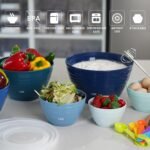 LISI 23Pcs Mixing Bowls Set with Lids, Airtight BPA-Free Nesting Bowls for Mixing, Baking, Cooking & Storage, Dishwasher Safe Serving Bowl, Includes Spatula, Spoons, Brush & Whisk - Image 3