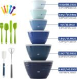 LISI 23Pcs Mixing Bowls Set with Lids, Airtight BPA-Free Nesting Bowls for Mixing, Baking, Cooking & Storage, Dishwasher Safe Serving Bowl, Includes Spatula, Spoons, Brush & Whisk - Image 4