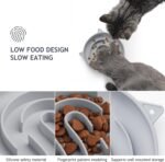 Coomazy Silicone Slow Feeder Cat Bowl, Slow Down Pet Eating Speed for Prevent Choking Promote Digestion (Grey) - Image 3