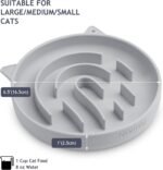 Coomazy Silicone Slow Feeder Cat Bowl, Slow Down Pet Eating Speed for Prevent Choking Promote Digestion (Grey) - Image 4