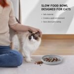 Coomazy Silicone Slow Feeder Cat Bowl, Slow Down Pet Eating Speed for Prevent Choking Promote Digestion (Grey) - Image 7