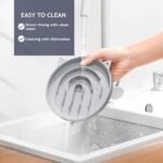 Coomazy Silicone Slow Feeder Cat Bowl, Slow Down Pet Eating Speed for Prevent Choking Promote Digestion (Grey) - Image 8