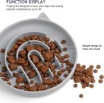 Coomazy Silicone Slow Feeder Cat Bowl, Slow Down Pet Eating Speed for Prevent Choking Promote Digestion (Grey) - Image 9