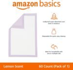 Amazon Basics Cat Litter Pee Pads, 60 Count, Universal Fit for Litter Box, Odor Control with Lemon Scent - Image 3