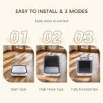 Fully Enclosed Cat Litter Box, Upgraded Covered Kitty Litter Boxes with Lid and Top Entry, Anti-Splashing Easy to Clean, 3 Modes Cat can Use from Kitten to Adult(White&Grey) - Image 4