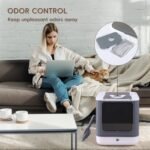 Fully Enclosed Cat Litter Box, Upgraded Covered Kitty Litter Boxes with Lid and Top Entry, Anti-Splashing Easy to Clean, 3 Modes Cat can Use from Kitten to Adult(White&Grey) - Image 7