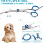 Cat Dog Grooming Scissors, Pet Grooming Scissor with Safety Round Tip, Stainless Steel Dog Cat Grooming Shears (Down Curved Scissors) - Image 4