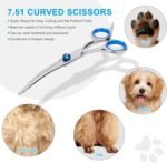 Cat Dog Grooming Scissors, Pet Grooming Scissor with Safety Round Tip, Stainless Steel Dog Cat Grooming Shears (Down Curved Scissors) - Image 6
