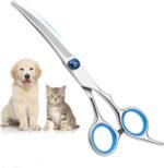 Cat Dog Grooming Scissors, Pet Grooming Scissor with Safety Round Tip, Stainless Steel Dog Cat Grooming Shears (Down Curved Scissors) - Image 9