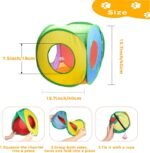 37 PCS Cat Toys Kitten Toys, Rainbow Tunnel Interactive Cat Feather Teaser Cat Wand Toys with Super Suction Cup Fluffy Mouse Crinkle Balls Spring Toy Set for Cat - Image 4