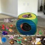 37 PCS Cat Toys Kitten Toys, Rainbow Tunnel Interactive Cat Feather Teaser Cat Wand Toys with Super Suction Cup Fluffy Mouse Crinkle Balls Spring Toy Set for Cat - Image 6