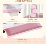 PawHut 63" H Guinea Pig Cage, 6-Level Rabbit Cage for Ferret, Chinchilla, Hedghog, Bunny, Small Animal Habitat with Wheels, Slide-Out Tray, Ramp, Pink - Image 7