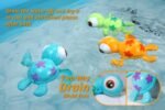 DUCKBOXX XX Wind-up Swimming Sea Turtles Bath Toy, No Battery Mold-Free Anti-Rust Interactive Montessori Toy for Kids 18M+ (3pcs) (Blue Green Orange) - Image 4