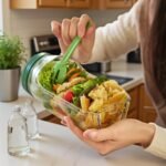 2026 New Side-Opening Salad Jar - Leakproof Mason Jar Container, Dishwasher Safe, Meal Prep Solution for Fresh Lunches On-the-Go (Green) - Image 6