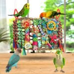 Bird Toys Bird Foraging Toys for Parakeets Cockatiel Conures Lovebirds Bird Foraging Shredding Seagrass Wall with Various Toys for Birds - Image 3