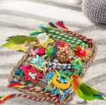 Bird Toys Bird Foraging Toys for Parakeets Cockatiel Conures Lovebirds Bird Foraging Shredding Seagrass Wall with Various Toys for Birds - Image 4