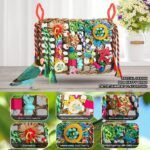 Bird Toys Bird Foraging Toys for Parakeets Cockatiel Conures Lovebirds Bird Foraging Shredding Seagrass Wall with Various Toys for Birds - Image 5