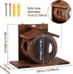 Wood Squirrel Feeder, Squirrel Feeders for Outside Winter, Wall Mounted Chipmunk Feeder, Large Hole Squirrels Feeding House, Spacious Interior Chipmunk House Box for Yard Garden - Image 3