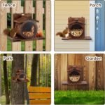 Wood Squirrel Feeder, Squirrel Feeders for Outside Winter, Wall Mounted Chipmunk Feeder, Large Hole Squirrels Feeding House, Spacious Interior Chipmunk House Box for Yard Garden - Image 7