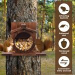 Wood Squirrel Feeder, Squirrel Feeders for Outside Winter, Wall Mounted Chipmunk Feeder, Large Hole Squirrels Feeding House, Spacious Interior Chipmunk House Box for Yard Garden - Image 8
