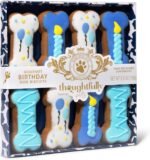 Thoughtfully Pets, Dog Birthday Cookie Gift Set, Hand Decorated Crunchy Dog Treats in Bone Shapes, Great for Dog Birthdays, Set of 8 (8 Count (Pack of 1), Boy) - Image 5