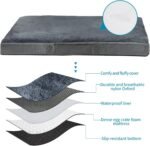 Nepfaivy Dog Bed Large XL - Waterproof Dog Bed for Large Dogs, Big Dog Crate Bed with Removable and Washable Cover, Dark Grey XL(105cm×70cm) - Image 4