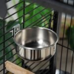 PawHut 61.5 Inch Bird Cage Parrot Parakeet House for Cockatiel with Stand, Pull Out Tray, Play Top, Storage Shelf, Wood Perch, Food Container, Black - Image 10