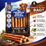 Bully Sticks for Dogs/Chien – 6 Inches, 5 Sticks, 100g – Natural Beef Pizzle Dog Treats for Small to Medium Dogs – Long Lasting, Odor-Free, No Artificial Flavors – Ideal for Dental Health & Chewing - Image 3