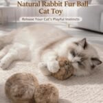 Rabbit Fur Ball Cat Toy, 3in Fuzzy Rabbit Fur Balls for Cats with Catnip, Interactive Fluffy Cat Toy Ball, Furry Catnip Toy Balls - Soft, Washable & Fun to Chase for Exercise Bonding (3pc) - Image 5