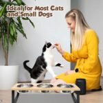 Elevated Cat Bowls with Non Slip Mat, 15° Tilted Raised Anti Vomit Cat Feeder for Food and Water, Pet Feeding Station with 3 Stainless Steel Bowls - Image 7