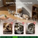 Automatic Cat Feeder 2 Cats with Slow Feed: 7L Dual Automatic Dog Feeder with Information Visualization Interface, Timed Double Auto Cat Food Dispenser for Pets, Detachable for Easy Cleaning - Image 5