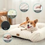 Cat Beds for Indoor Cats, Fluffy Cat Couch and Premium Faux Rabbit Fur Sofa Bed for Cats and Small Dogs, Ultra-Soft Supportive Pet Couch Furniture, 65x45 cm (Cream, Small) - Image 5