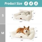Cat Beds for Indoor Cats, Fluffy Cat Couch and Premium Faux Rabbit Fur Sofa Bed for Cats and Small Dogs, Ultra-Soft Supportive Pet Couch Furniture, 65x45 cm (Cream, Small) - Image 6