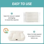 Cat Beds for Indoor Cats, Fluffy Cat Couch and Premium Faux Rabbit Fur Sofa Bed for Cats and Small Dogs, Ultra-Soft Supportive Pet Couch Furniture, 65x45 cm (Cream, Small) - Image 8